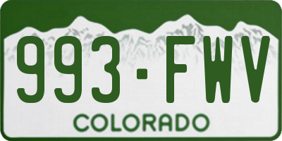 CO license plate 993FWV
