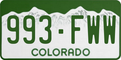 CO license plate 993FWW