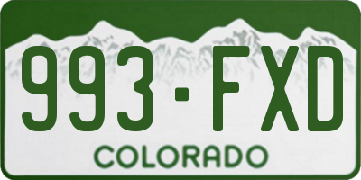 CO license plate 993FXD