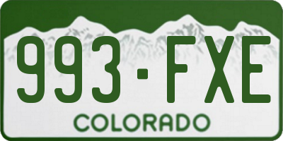 CO license plate 993FXE