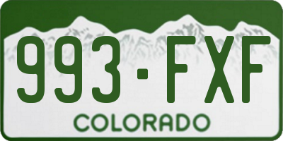 CO license plate 993FXF