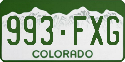CO license plate 993FXG
