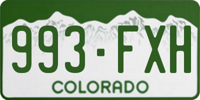 CO license plate 993FXH