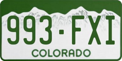 CO license plate 993FXI