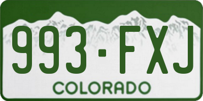 CO license plate 993FXJ