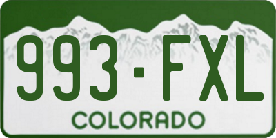 CO license plate 993FXL