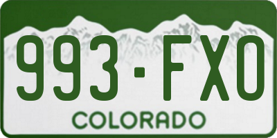 CO license plate 993FXO