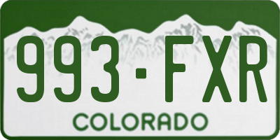 CO license plate 993FXR