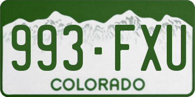 CO license plate 993FXU