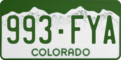 CO license plate 993FYA