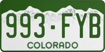 CO license plate 993FYB