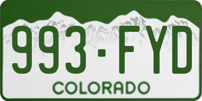 CO license plate 993FYD