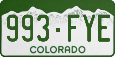 CO license plate 993FYE
