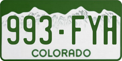 CO license plate 993FYH