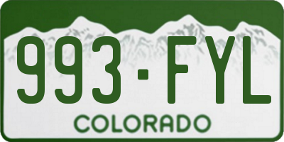 CO license plate 993FYL