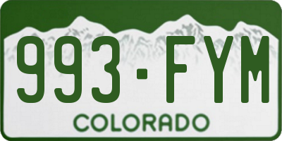 CO license plate 993FYM