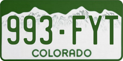 CO license plate 993FYT