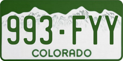 CO license plate 993FYY