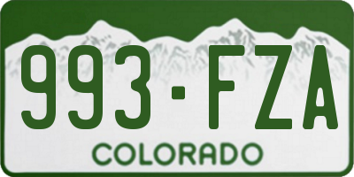 CO license plate 993FZA