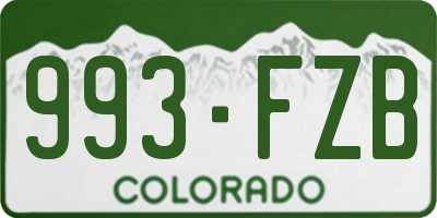 CO license plate 993FZB