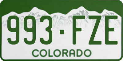 CO license plate 993FZE