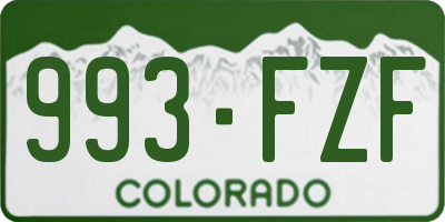 CO license plate 993FZF
