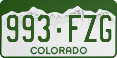 CO license plate 993FZG