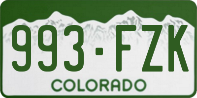 CO license plate 993FZK