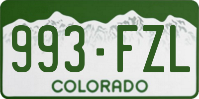 CO license plate 993FZL