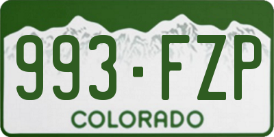 CO license plate 993FZP