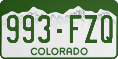 CO license plate 993FZQ
