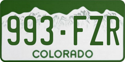 CO license plate 993FZR