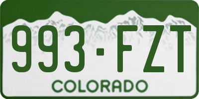 CO license plate 993FZT