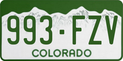 CO license plate 993FZV