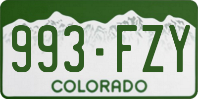 CO license plate 993FZY