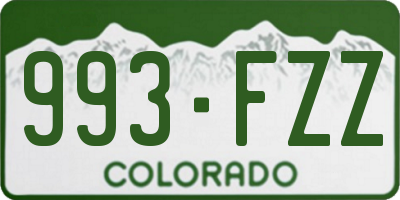 CO license plate 993FZZ