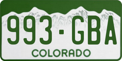 CO license plate 993GBA