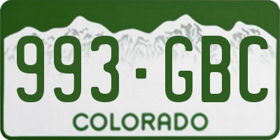 CO license plate 993GBC