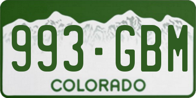 CO license plate 993GBM