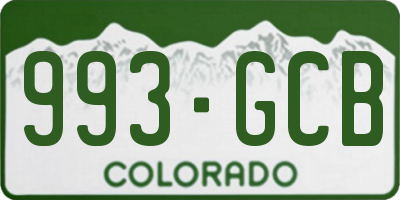 CO license plate 993GCB