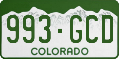 CO license plate 993GCD