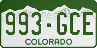CO license plate 993GCE
