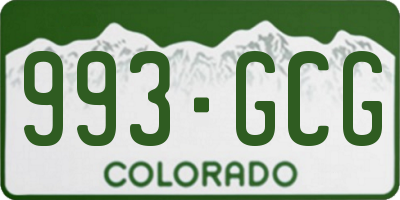 CO license plate 993GCG