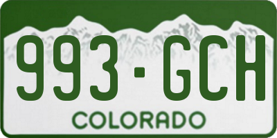 CO license plate 993GCH
