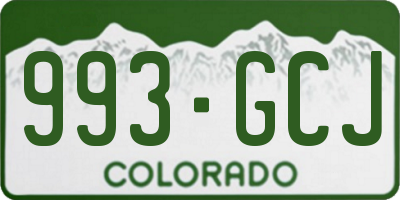 CO license plate 993GCJ