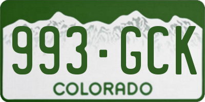CO license plate 993GCK