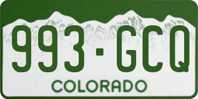 CO license plate 993GCQ