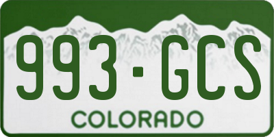 CO license plate 993GCS