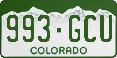 CO license plate 993GCU