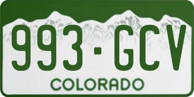 CO license plate 993GCV